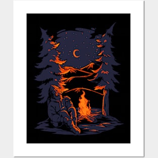 Alien camping Posters and Art